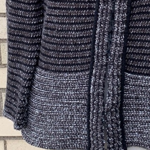 Ann Taylor Loft Gray Stripe Cardigan Style Sweater - Picture 5 of 10
